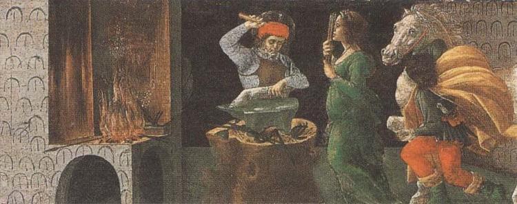 Sandro Botticelli St Eligius shoeing the detached leg of a horse France oil painting art